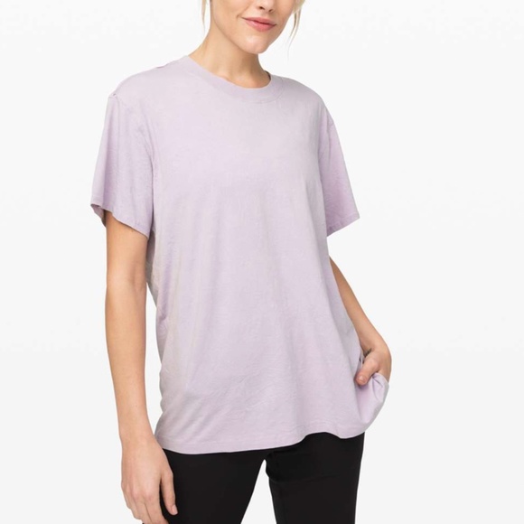 lululemon athletica Tops - Lululemon All Yours Boyfriend Tee - Crackle Wash Faint Lavender Size 8